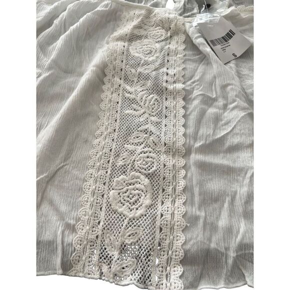 NWT Forever 21 Long Sleeve Off Shoulder Cami Top Blouse Shirt White Small - Picture 7 of 10